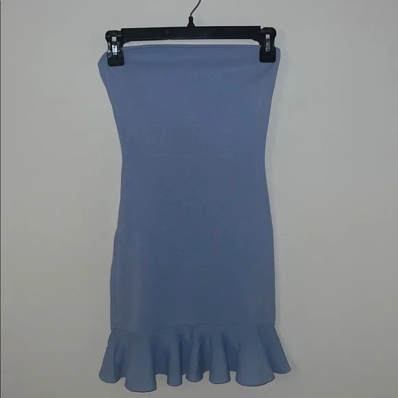 Zara Elegant Blue Ruffle Hem Skirt - Picture 1 of 5
